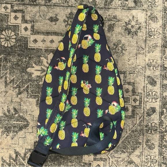 Vera Bradley Black Pineapple Sling Bag - Picture 2 of 4